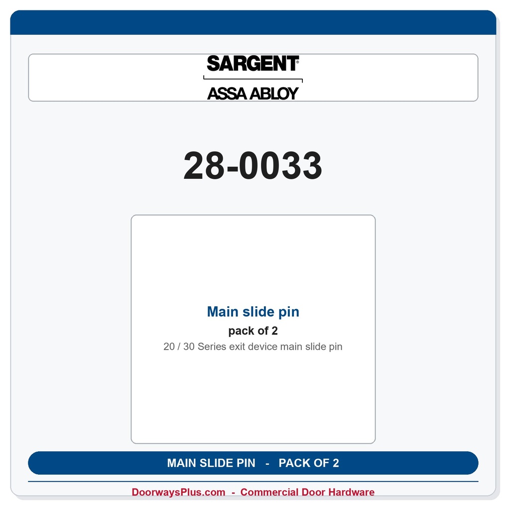 Sargent 28-0033 Main slide pin - Pack of 2