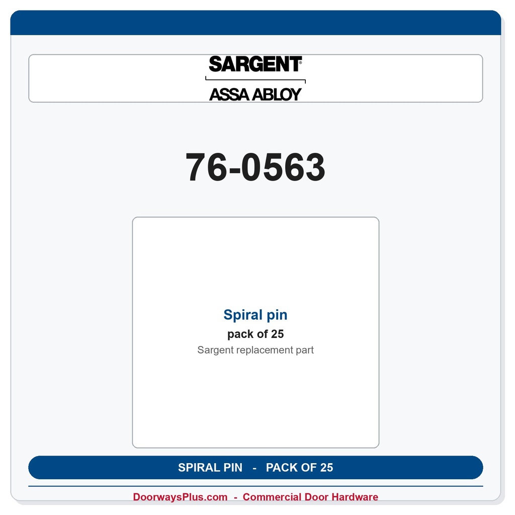 Sargent 76-0563 Spiral pin - Pack of 25