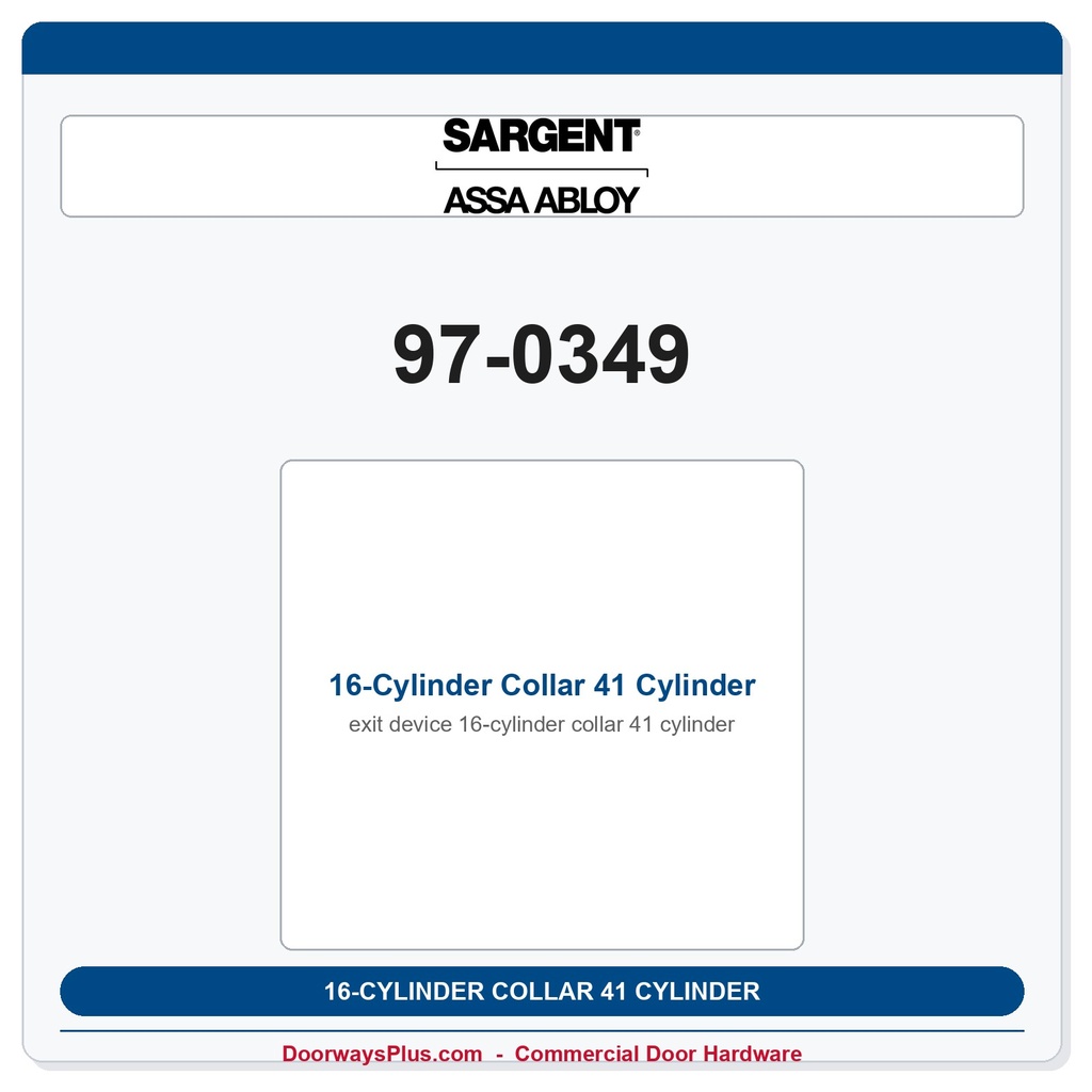 Sargent 97-0349 16-Cylinder Collar 41 Cylinder