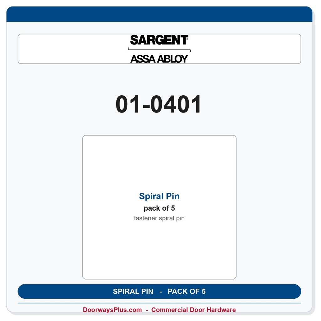 Sargent 01-0401 Spiral Pin - Pack of 5