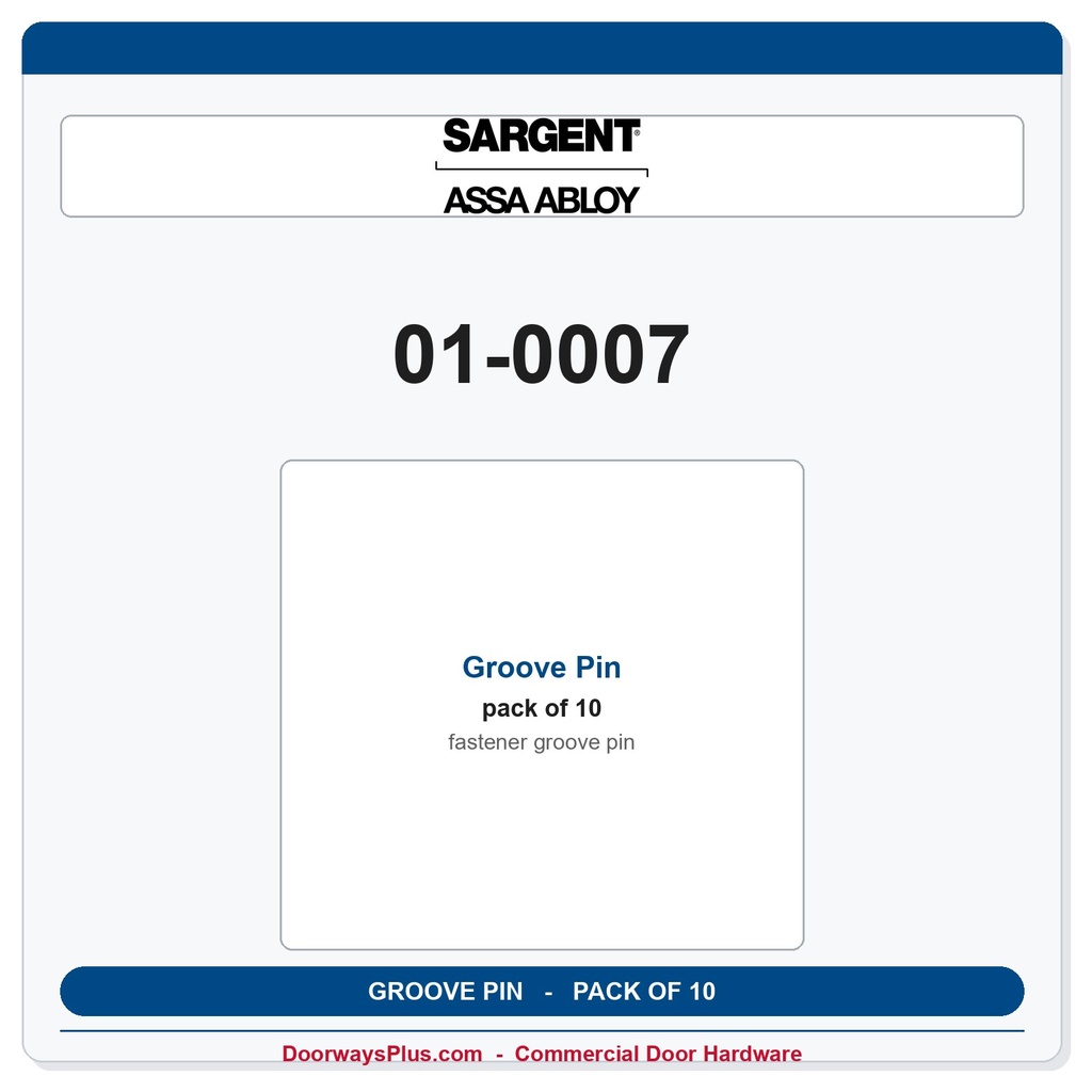 Sargent 01-0007 Groove Pin - Pack of 10