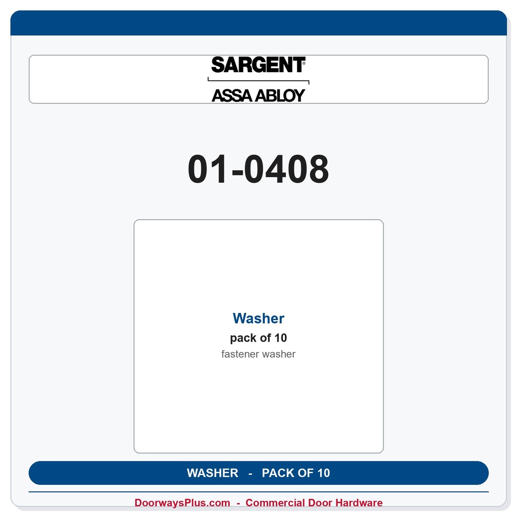 Sargent 01-0408 Washer - Pack of 10