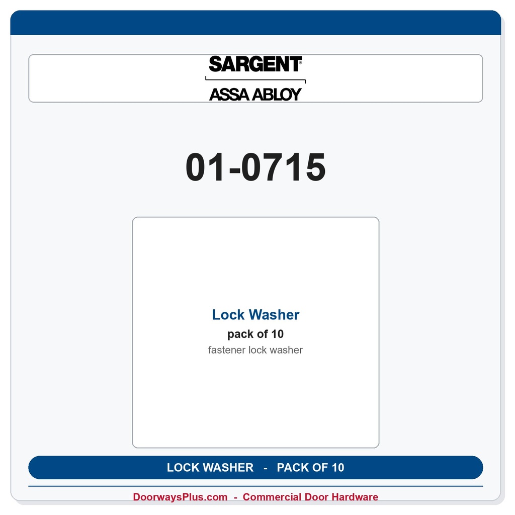 Sargent 01-0715 Lock Washer - Pack of 10