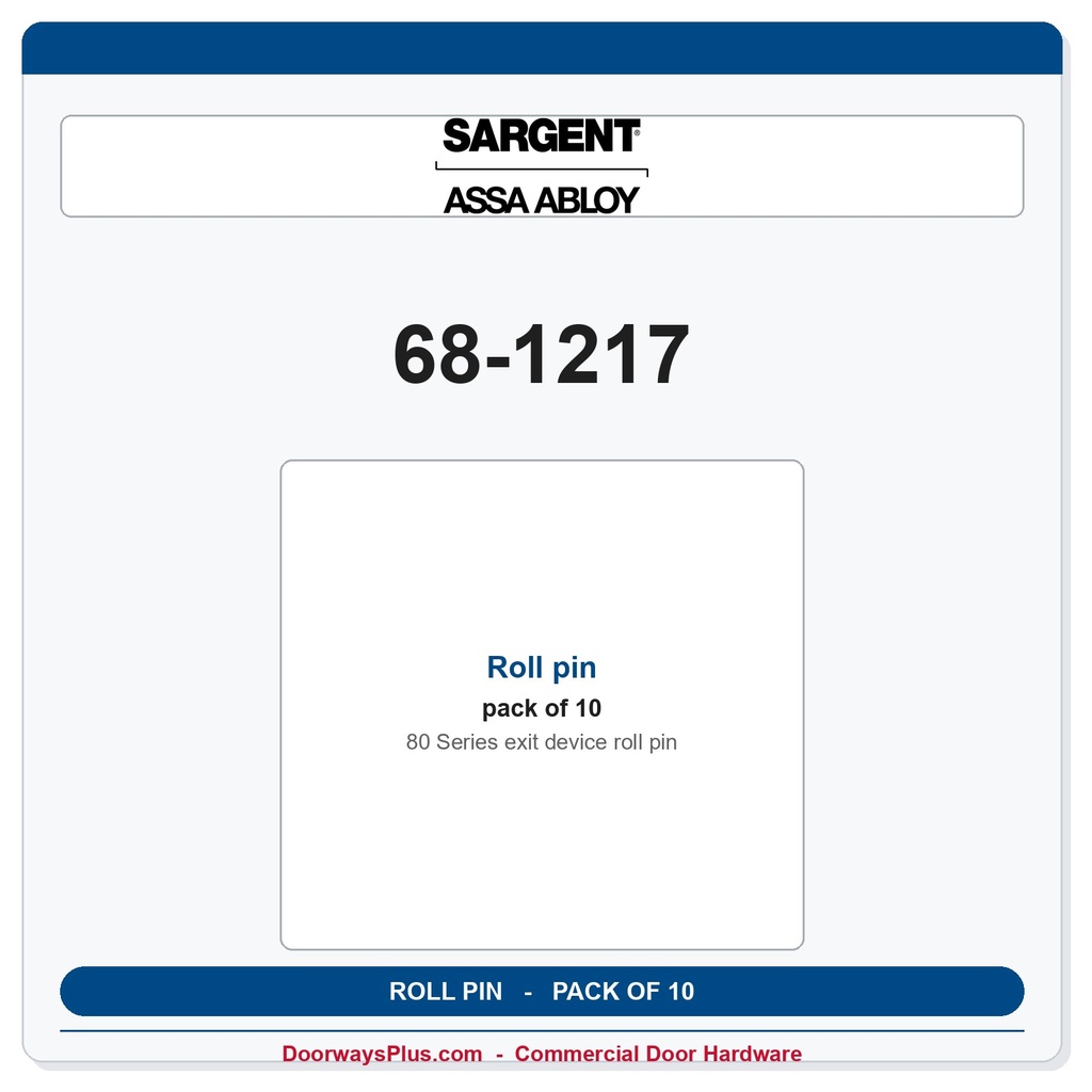 Sargent 68-1217 Roll pin - Pack of 10