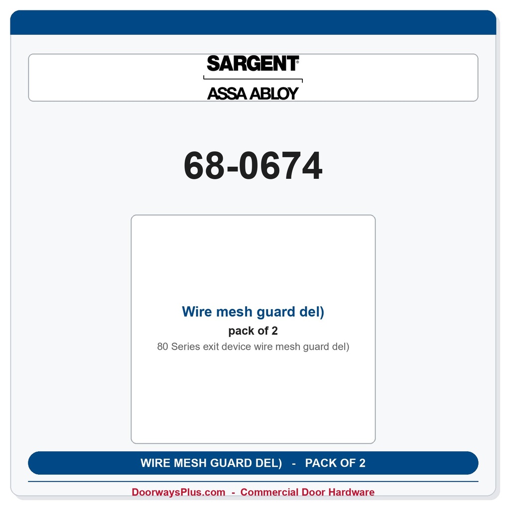 Sargent 68-0674 Wire mesh guard del) - Pack of 2