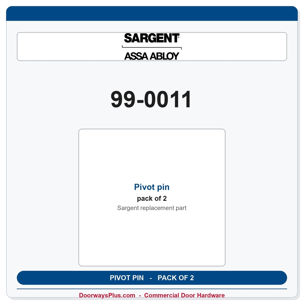 Sargent 99-0011 Pivot pin - Pack of 2
