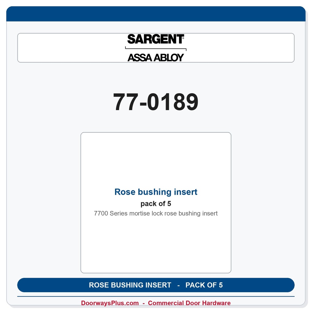 Sargent 77-0189 Rose bushing insert - Pack of 5