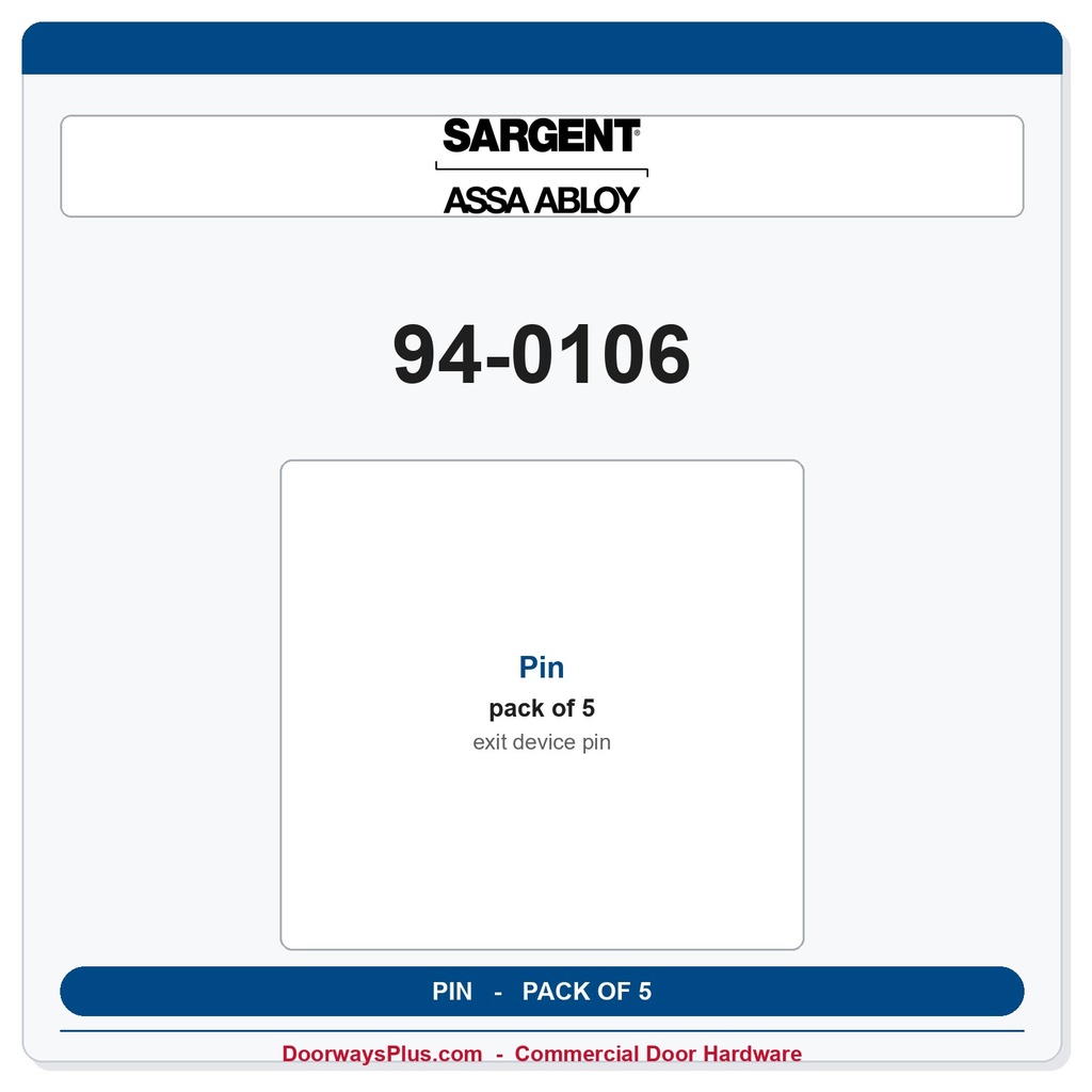 Sargent 94-0106 Pin - Pack of 5