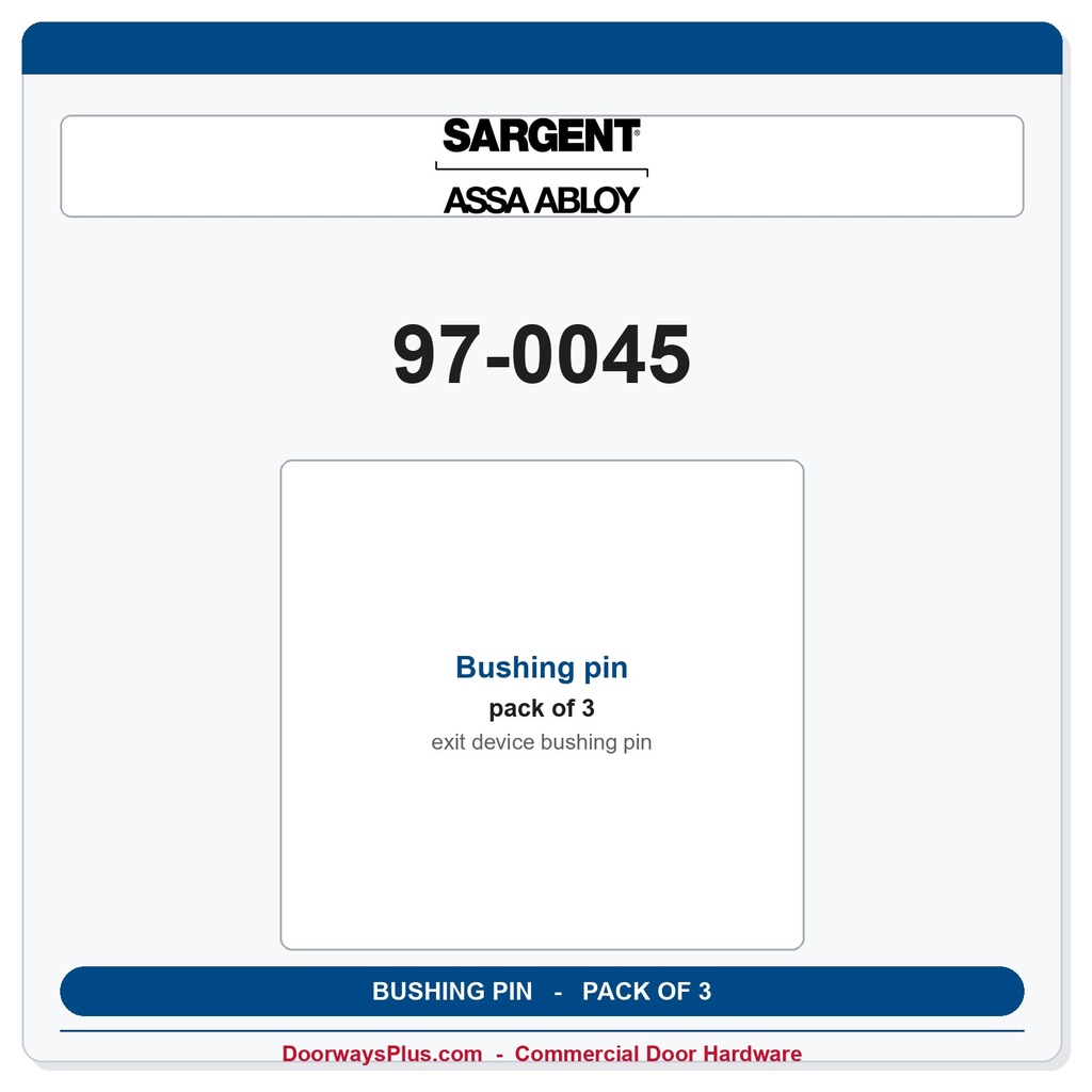 Sargent 97-0045 Bushing pin - Pack of 3