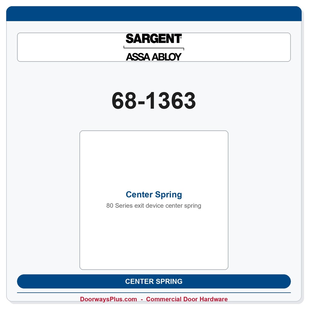 Sargent 68-1363 Center Spring