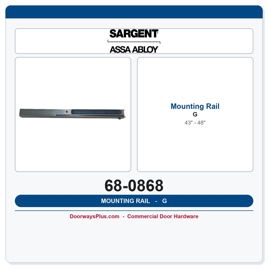 Sargent 68-0868 Mounting Rail - 8895G