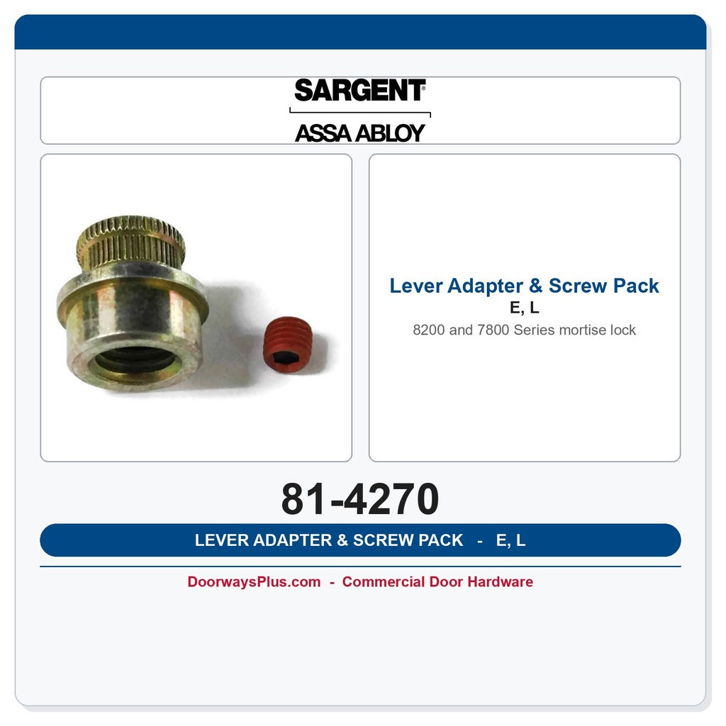 Sargent 81-4270 Lever Adpt & Screw pk (E,L)