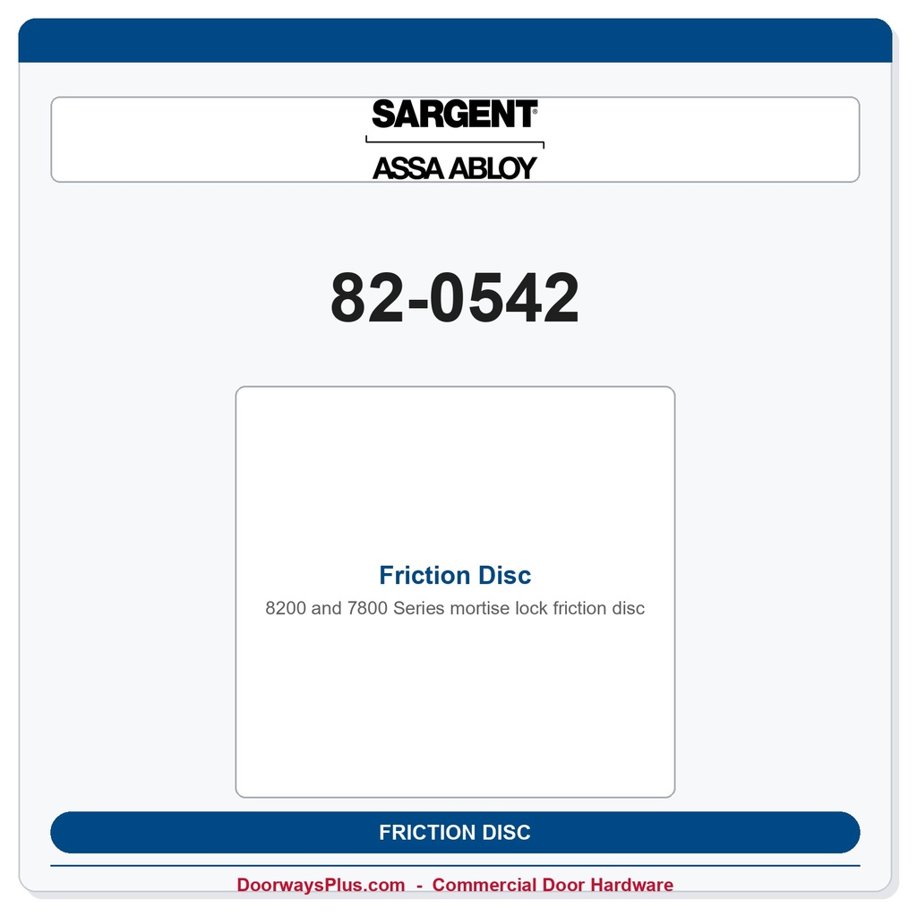 Sargent 82-0542 Friction Disc