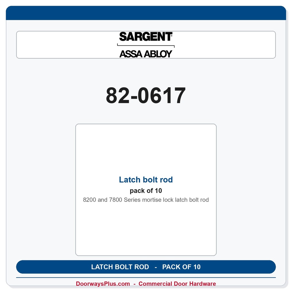 Sargent 82-0617 Latch bolt rod - Pack of 10