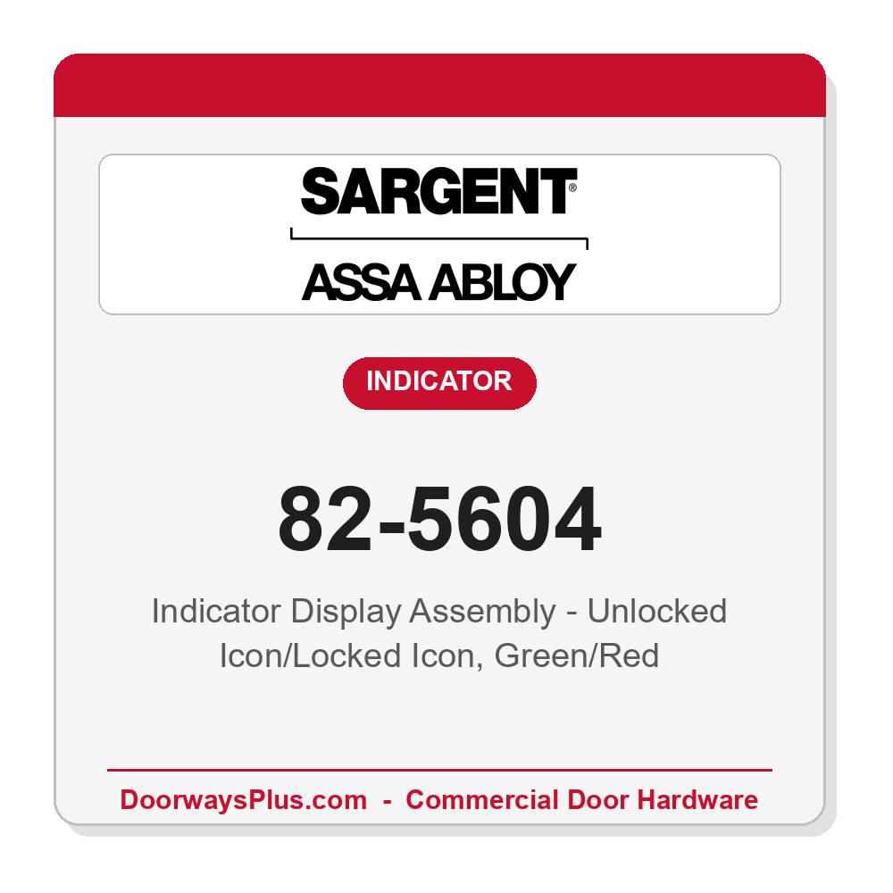 Sargent 82-5604 Indicator Display Assembly - Unlocked Icon/Locked Icon, Green/Red