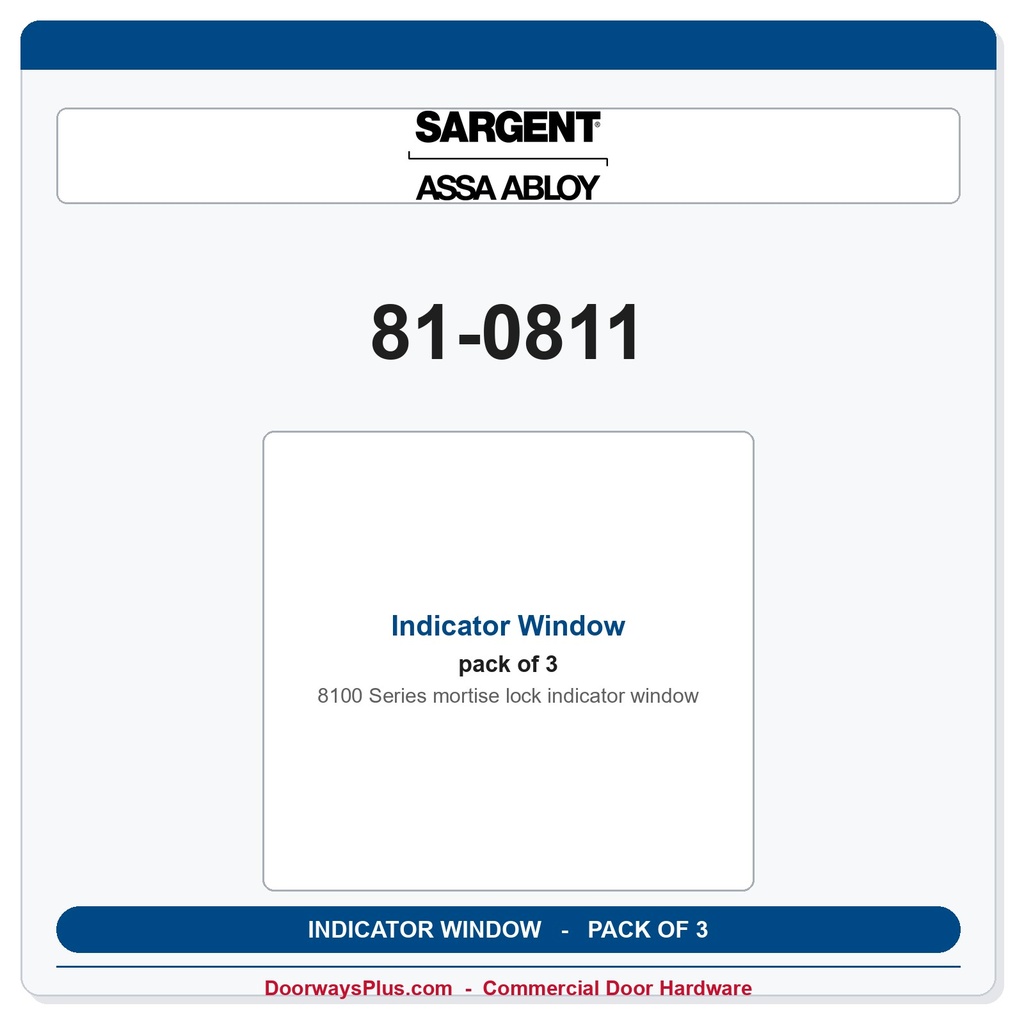 Sargent 81-0811 Indicator Window - Pack of 3