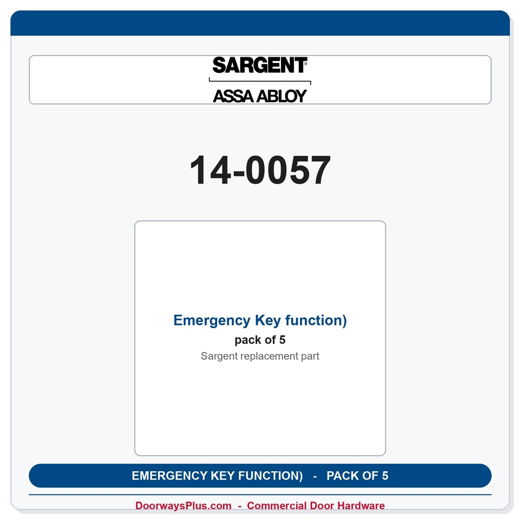 Sargent 14-0057 Emergency Key function) - Pack of 5