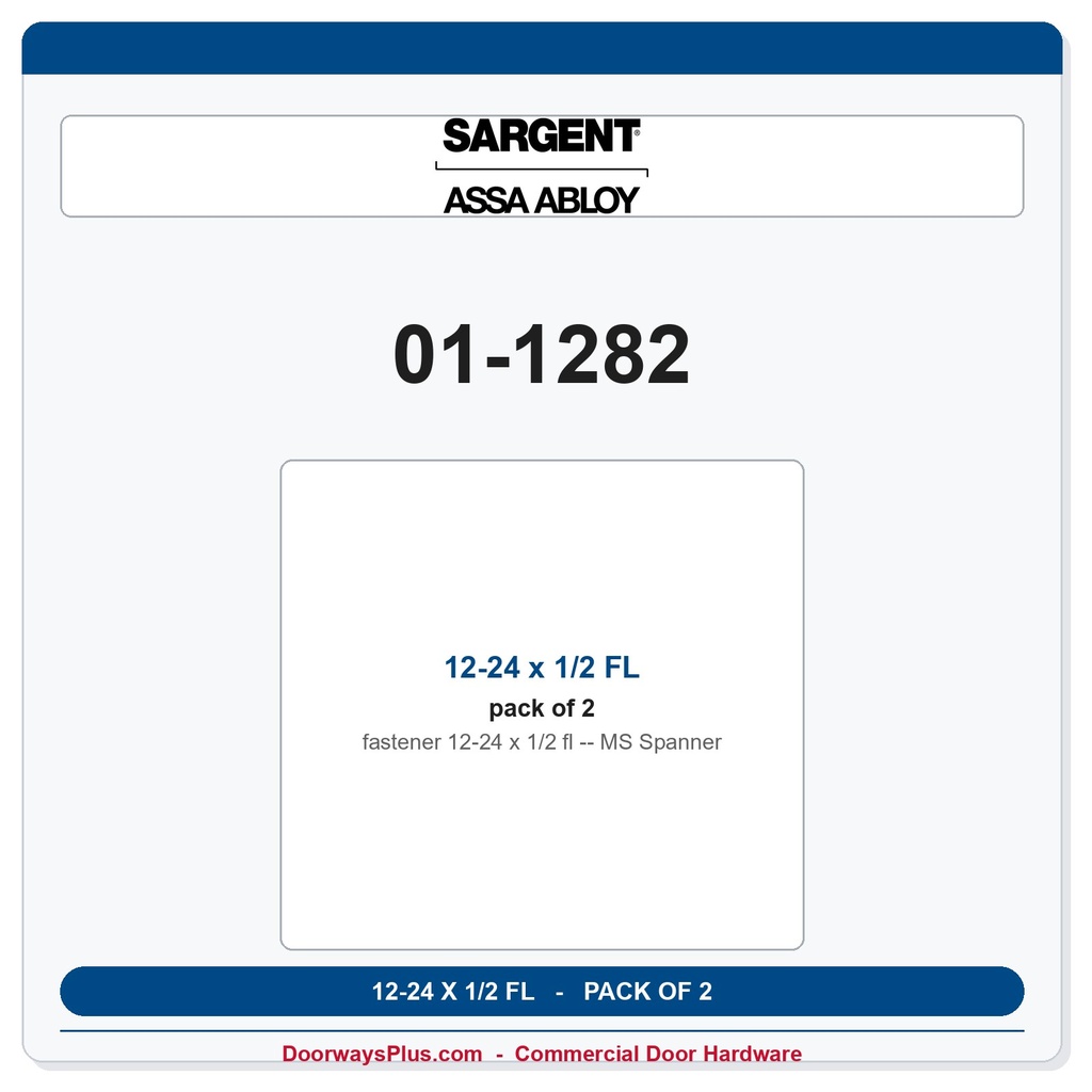 Sargent 01-1282 12-24 x 1/2 FL MS Spanner - Pack of 2