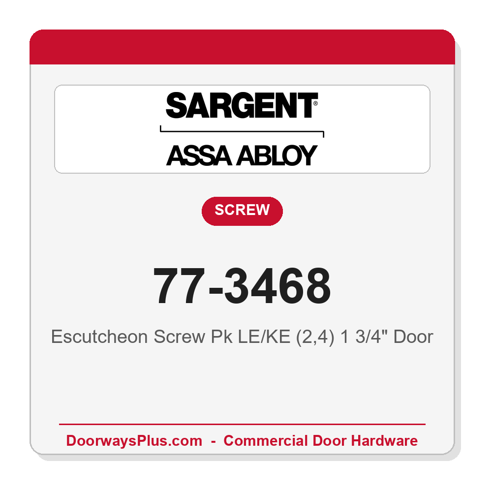 Sargent 77-3468 Escutcheon Screw Pk LE/KE (2,4) 1 3/4" Door