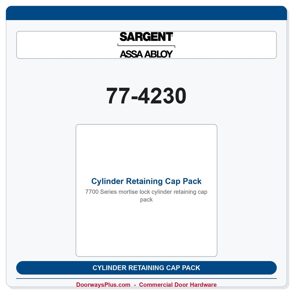 Sargent 77-4230 Cylinder Retaining Cap Pack