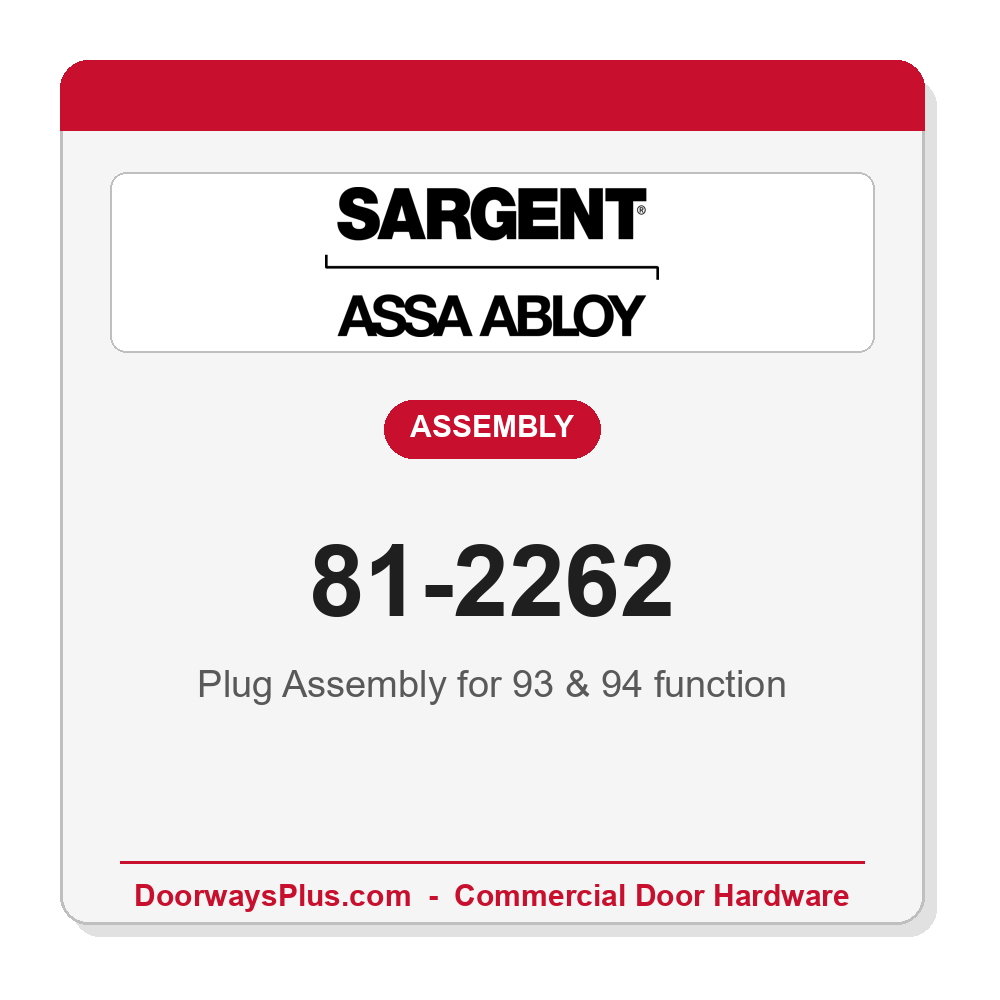 Sargent 81-2262 Plug Assembly for 93 & 94 function