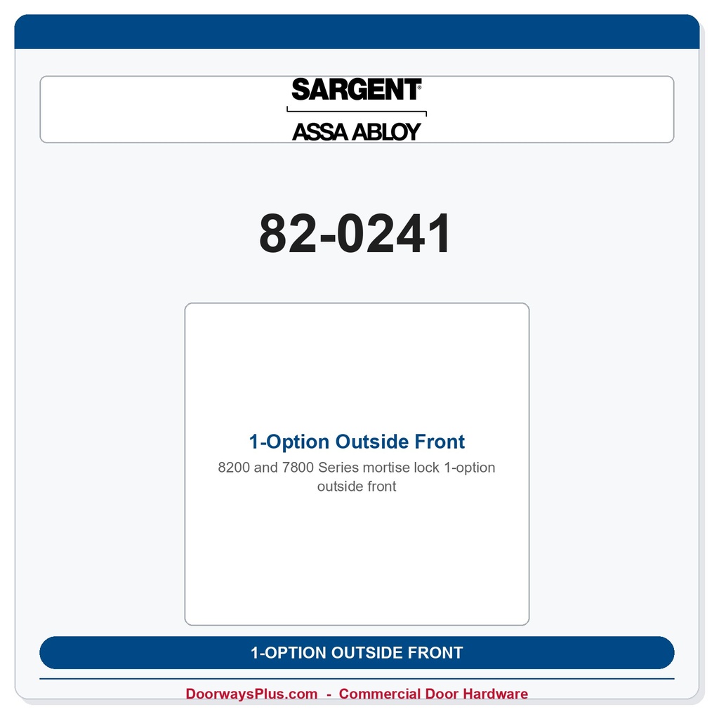 Sargent 82-0241 1-Option Outside Front