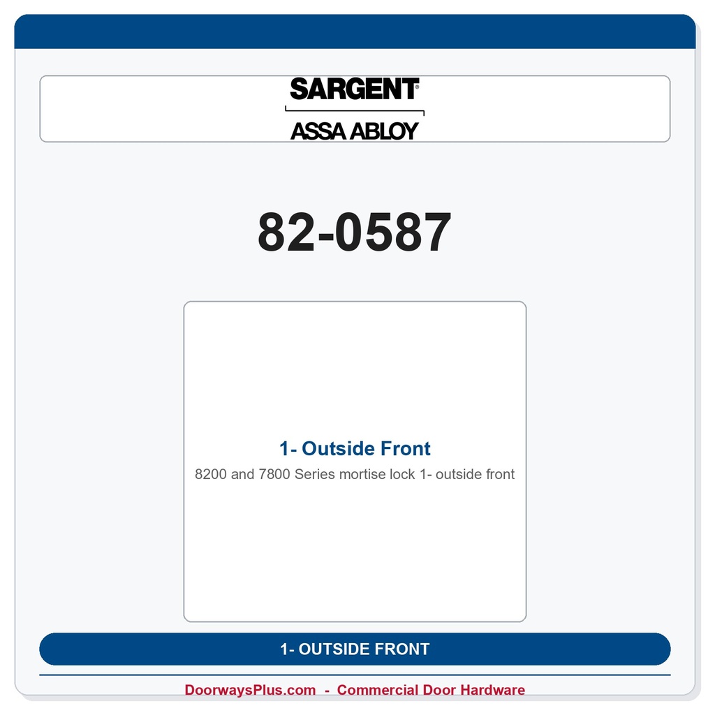 Sargent 82-0587 1- Outside Front