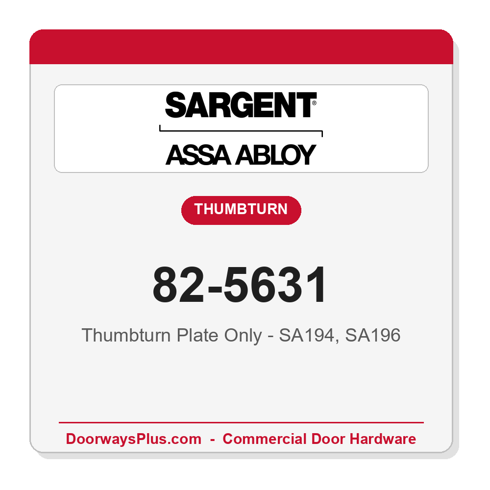 Sargent 82-5631 Thumbturn Plate Only - SA194, SA196