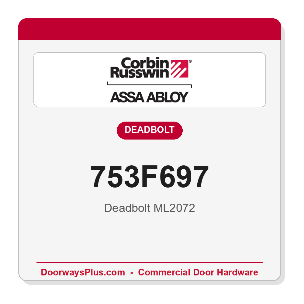 Corbin Russwin 753F697 Deadbolt — ML2072 ML2000 Series Mortise Lock