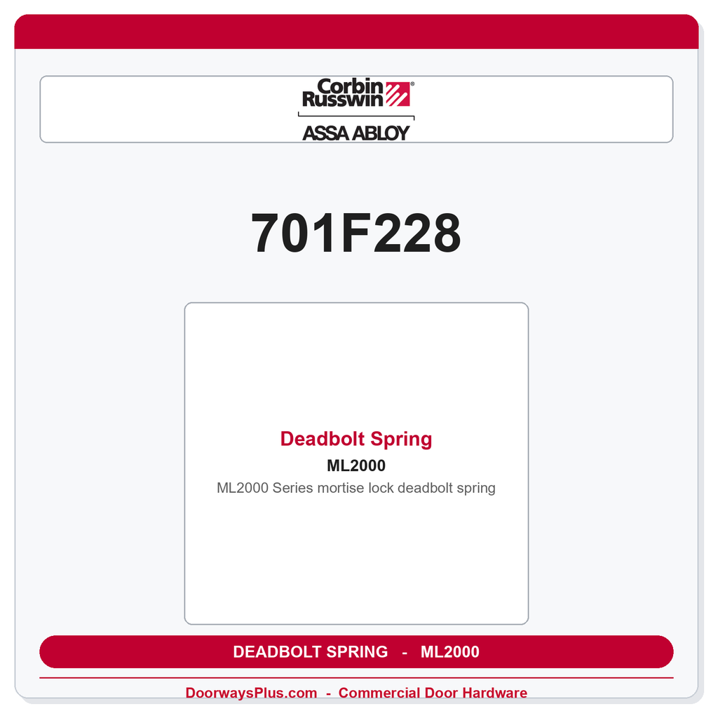 Corbin Russwin 701F228 Deadbolt Spring – ML2000 Series Mortise Lock Replacement Part