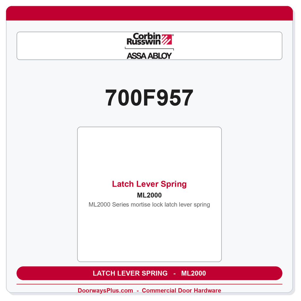 Corbin Russwin 700F957 Latch Lever Spring – ML2000 Series Mortise Lock Replacement Part