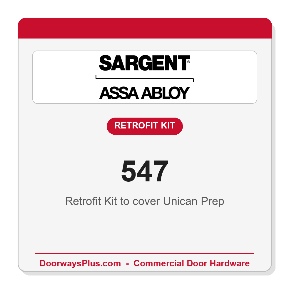 Sargent 547 Retrofit Kit – Cover Plate for Unican / Kaba / Simplex Door Prep
