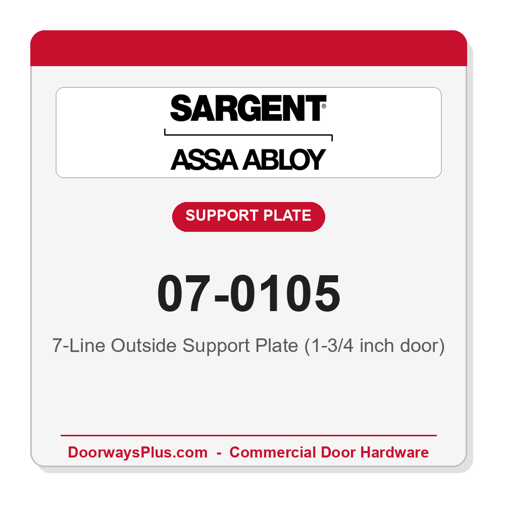 Sargent 07-0105 7-Line Outside Support Plate (1-3/4 inch door)