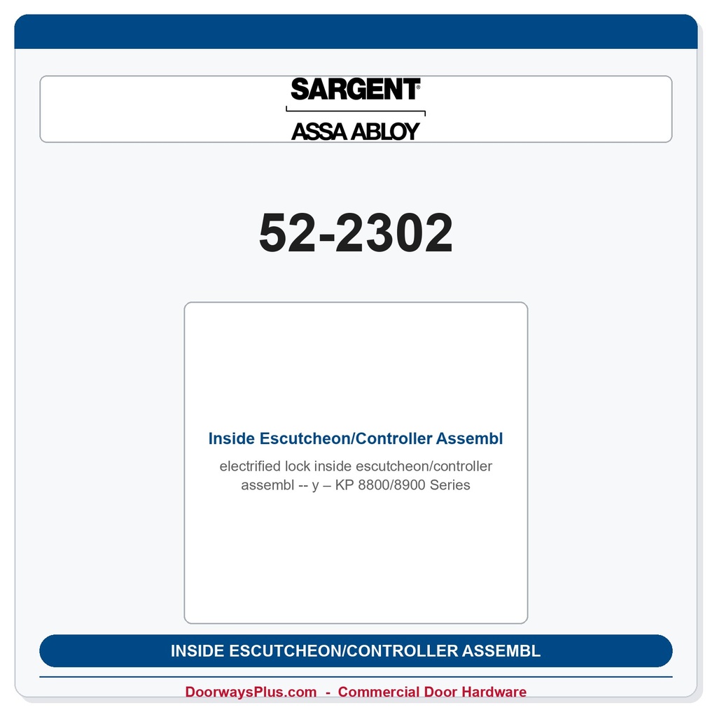 Sargent 52-2302 Inside Escutcheon/Controller Assembly – KP 8800/8900 Series
