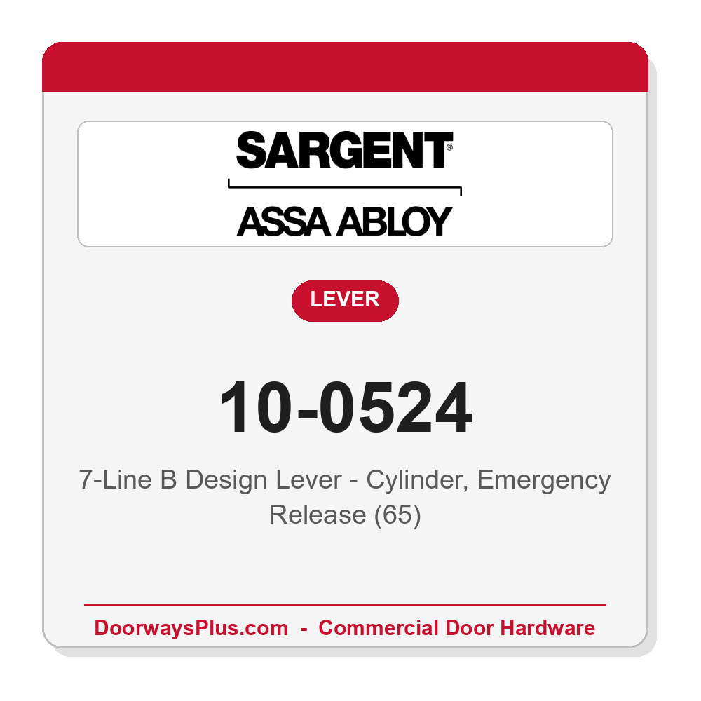 Sargent 10-0524 7-Line B Design Lever - Cylinder, Emergency Release (65)