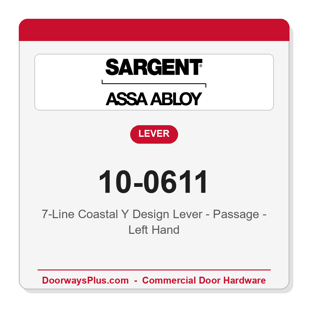 Sargent 10-0611 7-Line Coastal Y Design Lever - Passage - Left Hand