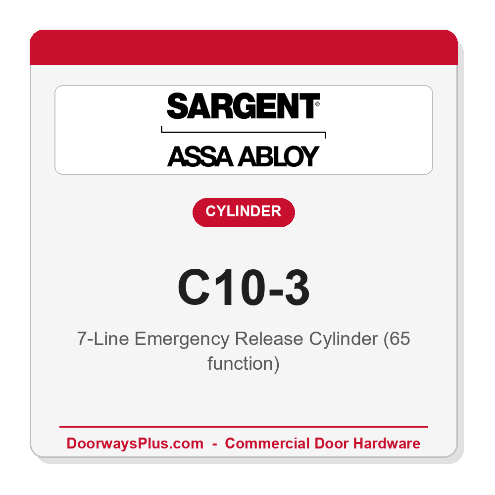 Sargent C10-3 Emergency Release Cylinder – 7-Line Bored Lock (65 Function)
