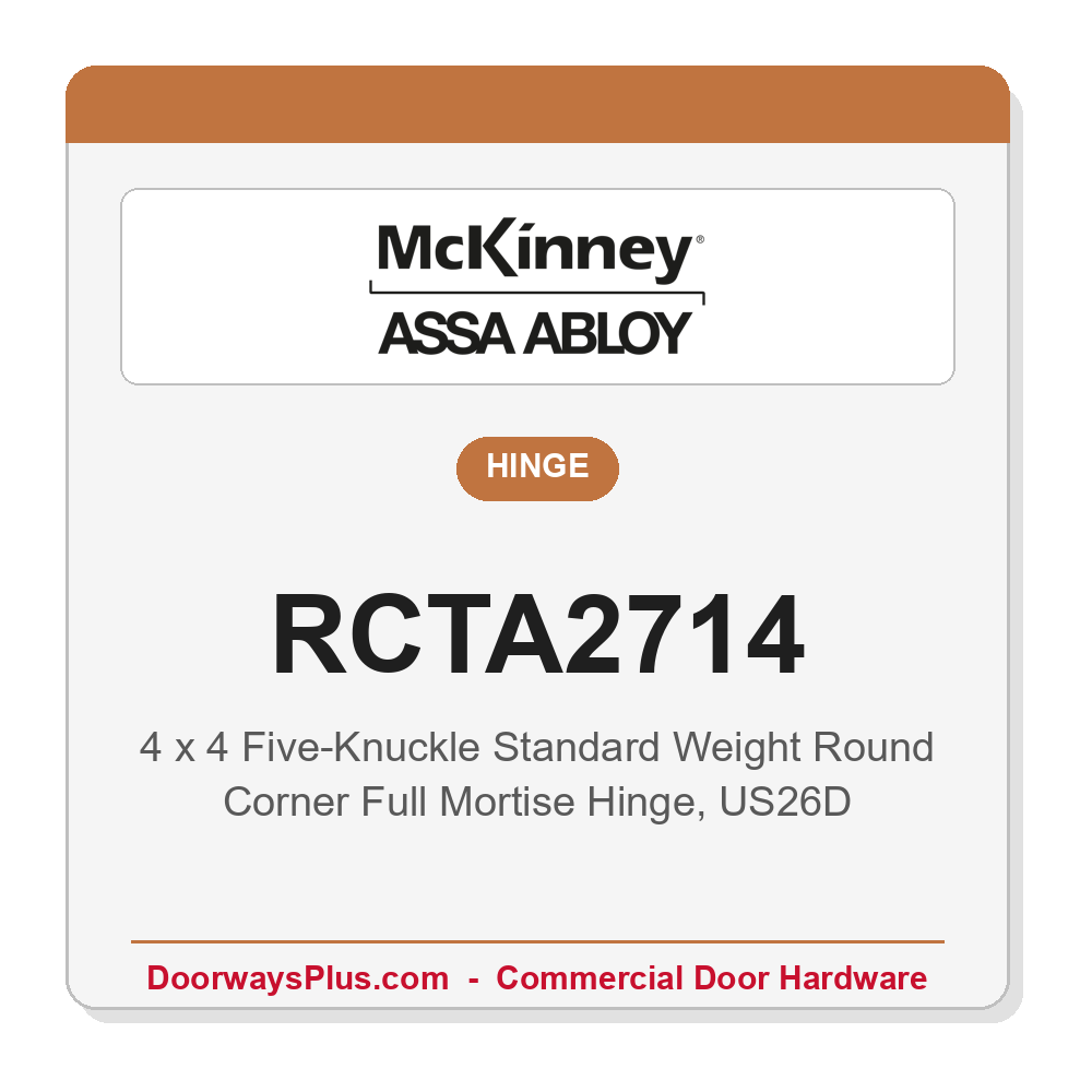 McKinney RCTA2714 4x4 Five-Knuckle Ball Bearing Full Mortise Hinge | Round Corner