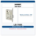 Sargent LB-7856 Mortise Lock Body – 7800 Series Office & Inner Entry Function
