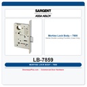 Sargent LB-7859 Mortise Lock Body – 7800 Series Double Locking Function (Case Only)
