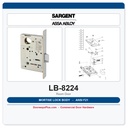 Sargent LB-8224 Mortise Lock Body – Room Door Function (ANSI F21), 8200 Series