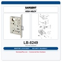 Sargent LB-8249 Mortise Lock Body – 8200 Series Security Deadbolt, Double Cylinder