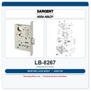 Sargent LB-8267 Mortise Lock Body – Institutional Privacy (ANSI F26) 8200 Series