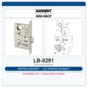 Sargent LB-8291 Mortise Lock Body – 8200 Series All Purpose Holdback Function (Case Only)