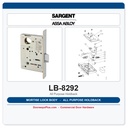 Sargent LB-8292 Mortise Lock Body – 8200 Series All Purpose Holdback Function