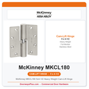 McKinney MKCL180 5x4-1/2 Heavy Weight Cam-Lift Hinge | Full Mortise Stainless Steel