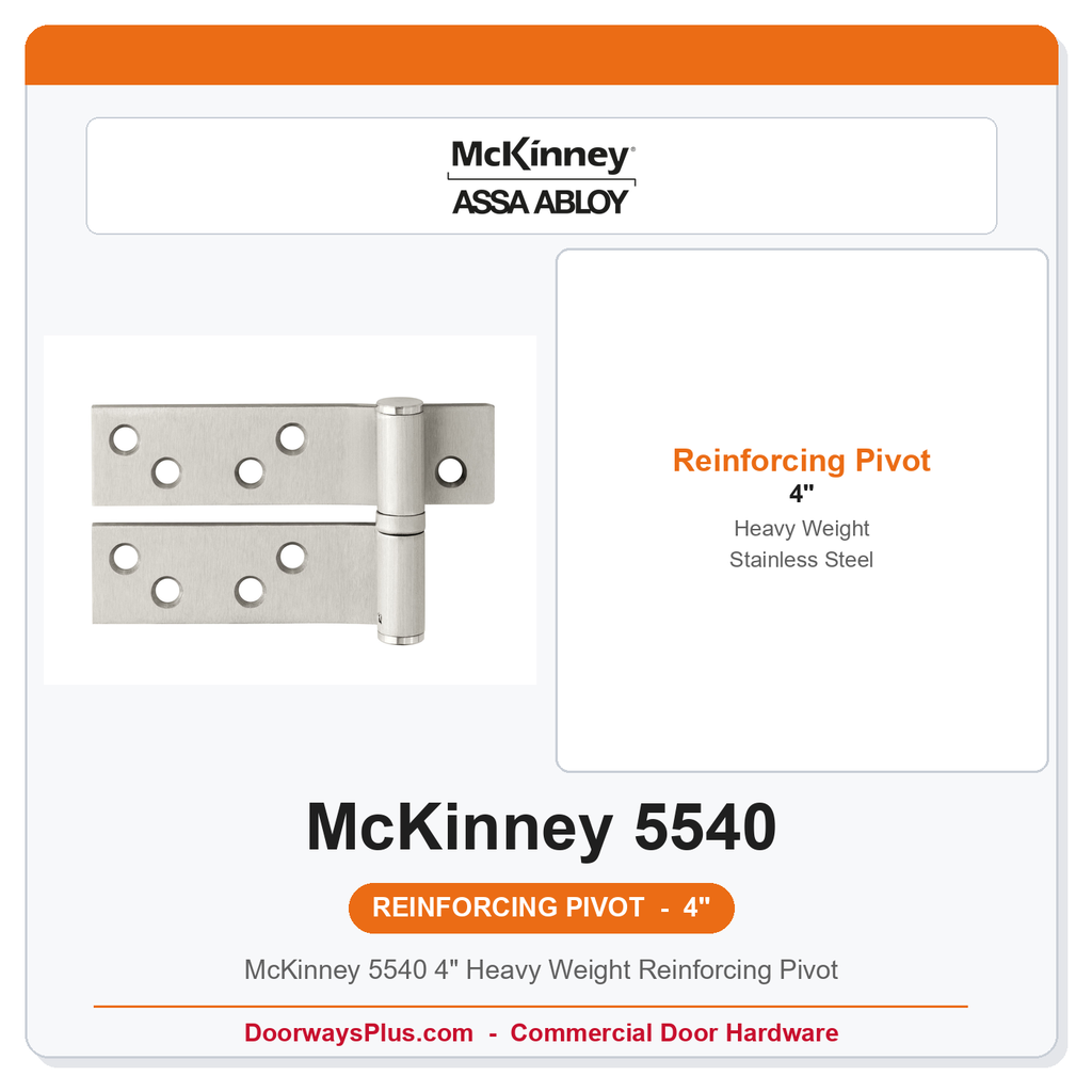 McKinney 5540 4" Heavy Weight Reinforcing Pivot | Stainless Steel