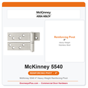 McKinney 5540 4" Heavy Weight Reinforcing Pivot | Stainless Steel