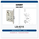 Sargent LB-8215 Mortise Lock Body – Passage Function (ANSI F01)