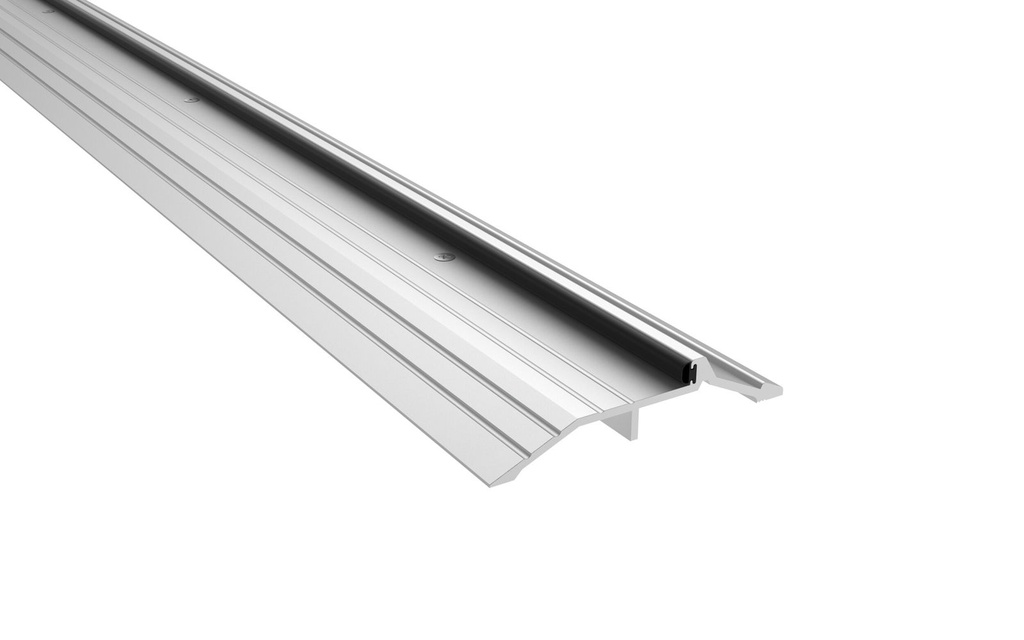 Pemko 181AV 5" Latching Panic Exit Saddle Threshold – 1" High, Mill Aluminum, Eco-V Gasket